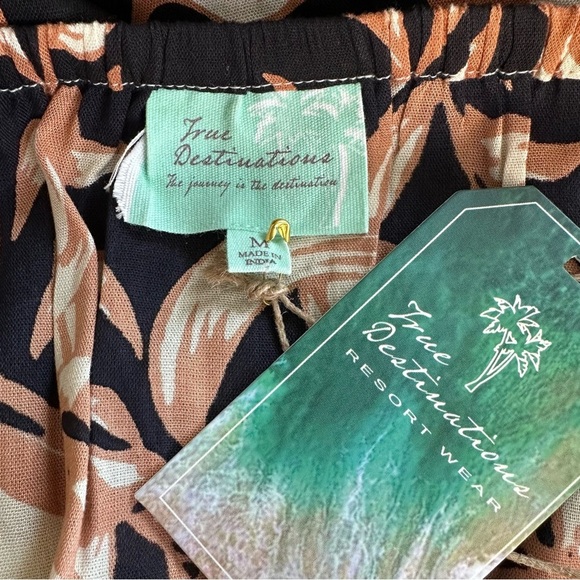 True Destinations Sleeveless Black and Brown Maxi Sun Dress, Medium - Picture 7 of 11